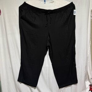 Old Navy Womens Pants 4XL Black Linen Blend Wide Leg High Rise PullOn Drawstring